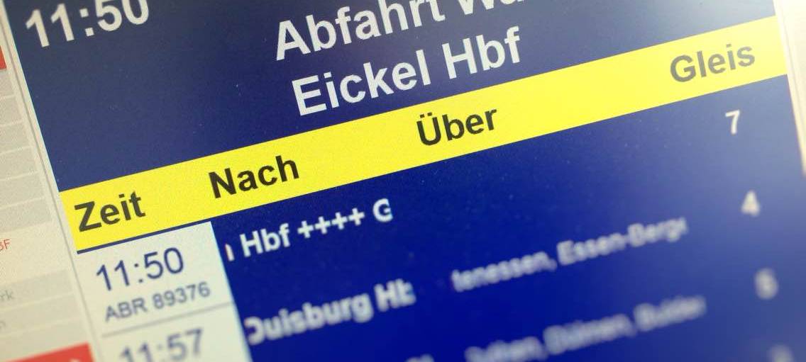 Der Abfahrtsmonitor der Deutschen Bahn - online auf radioherne.de für Wanne-Eickel Hauptbahnhof (Hbf) und Herne Bahnhof (Bf).