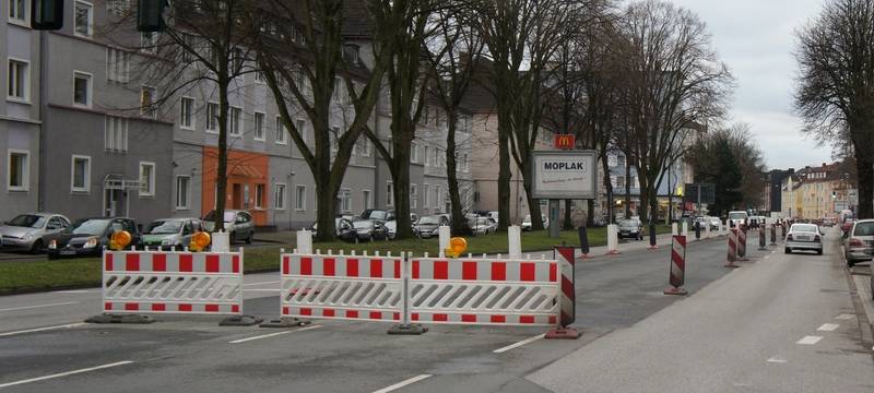 Umbaumaßnahmen auf der Bochumer Straße.