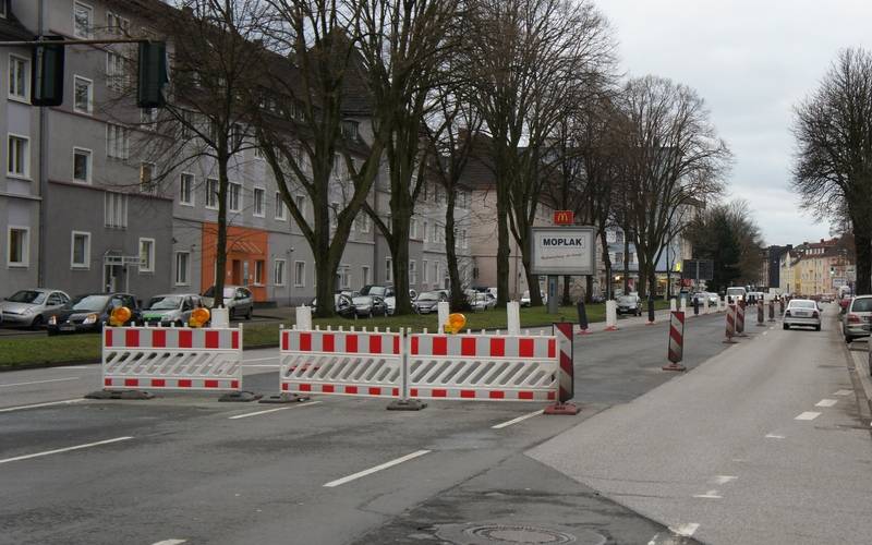Umbaumaßnahmen auf der Bochumer Straße.