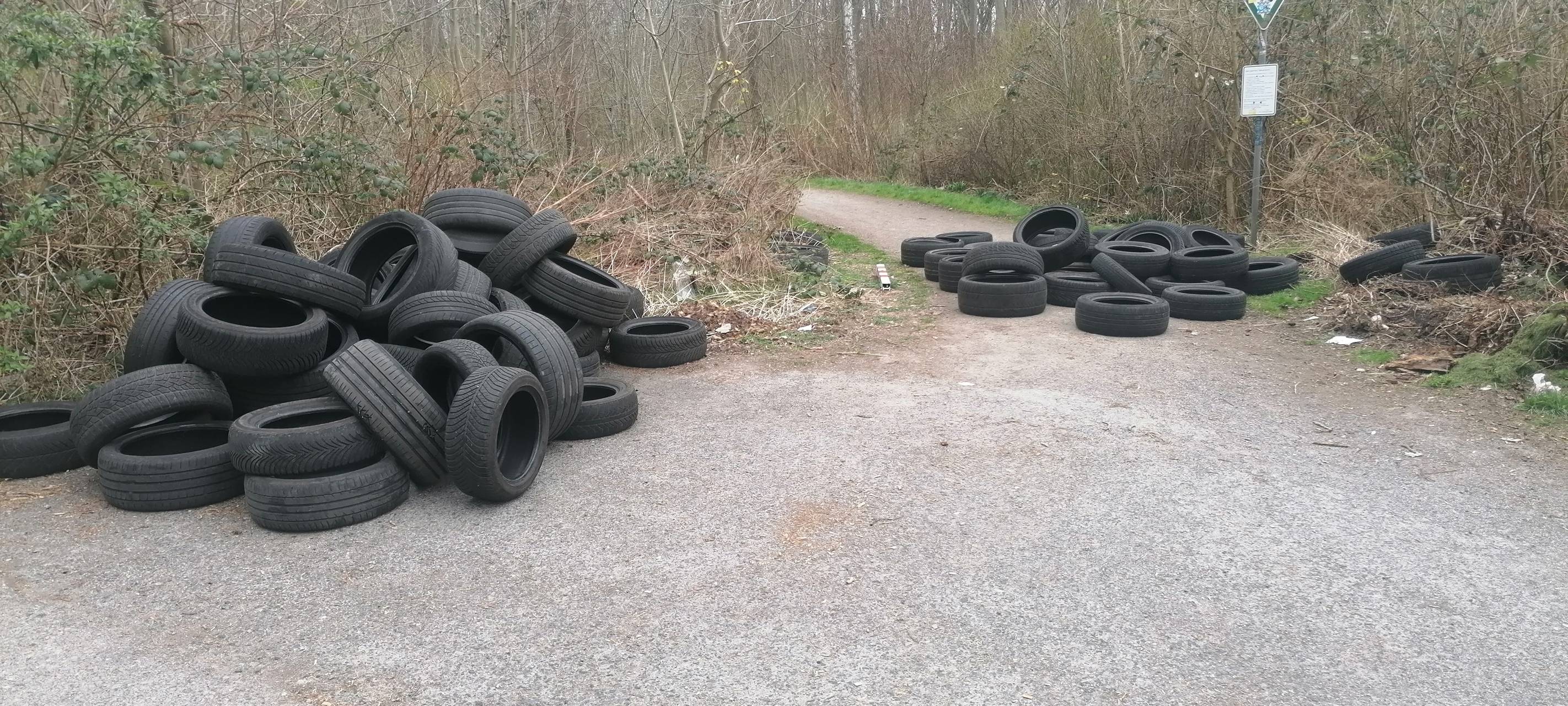 Die Piraten in Herne ärgern sich über illegal entsorgte Reifen am Landschaftsschutzgebiet Pluto V.