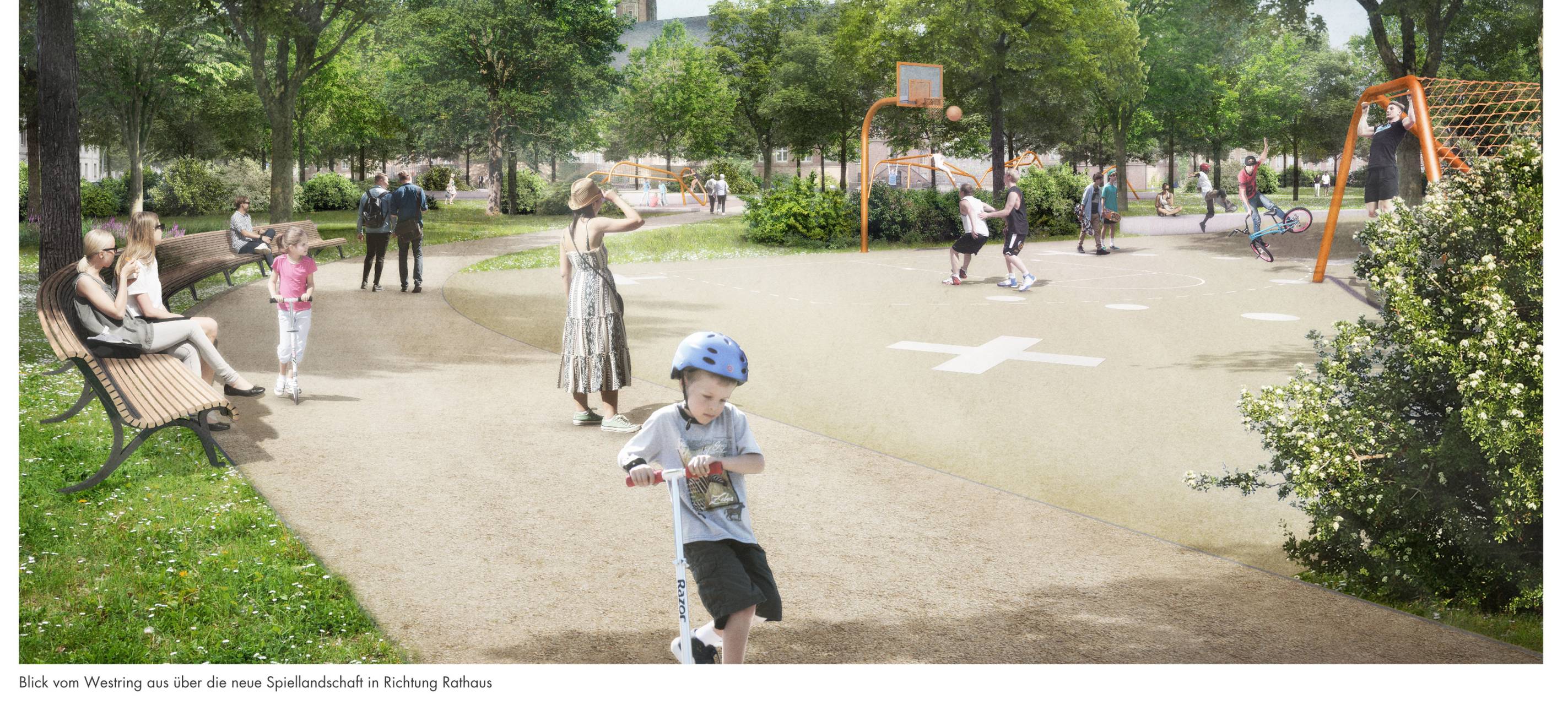 So stellt sich das Berliner Architekturbüro die neue Parkanlage vor. Der Entwurf wird jetzt noch verfeinert.