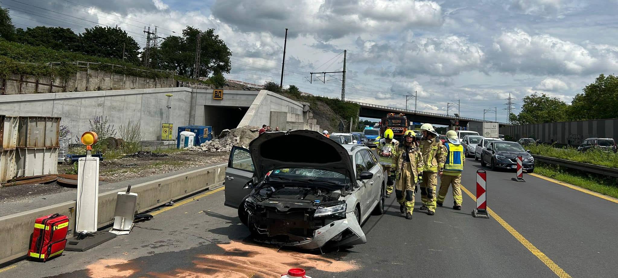 Schwerer Unfall auf A42