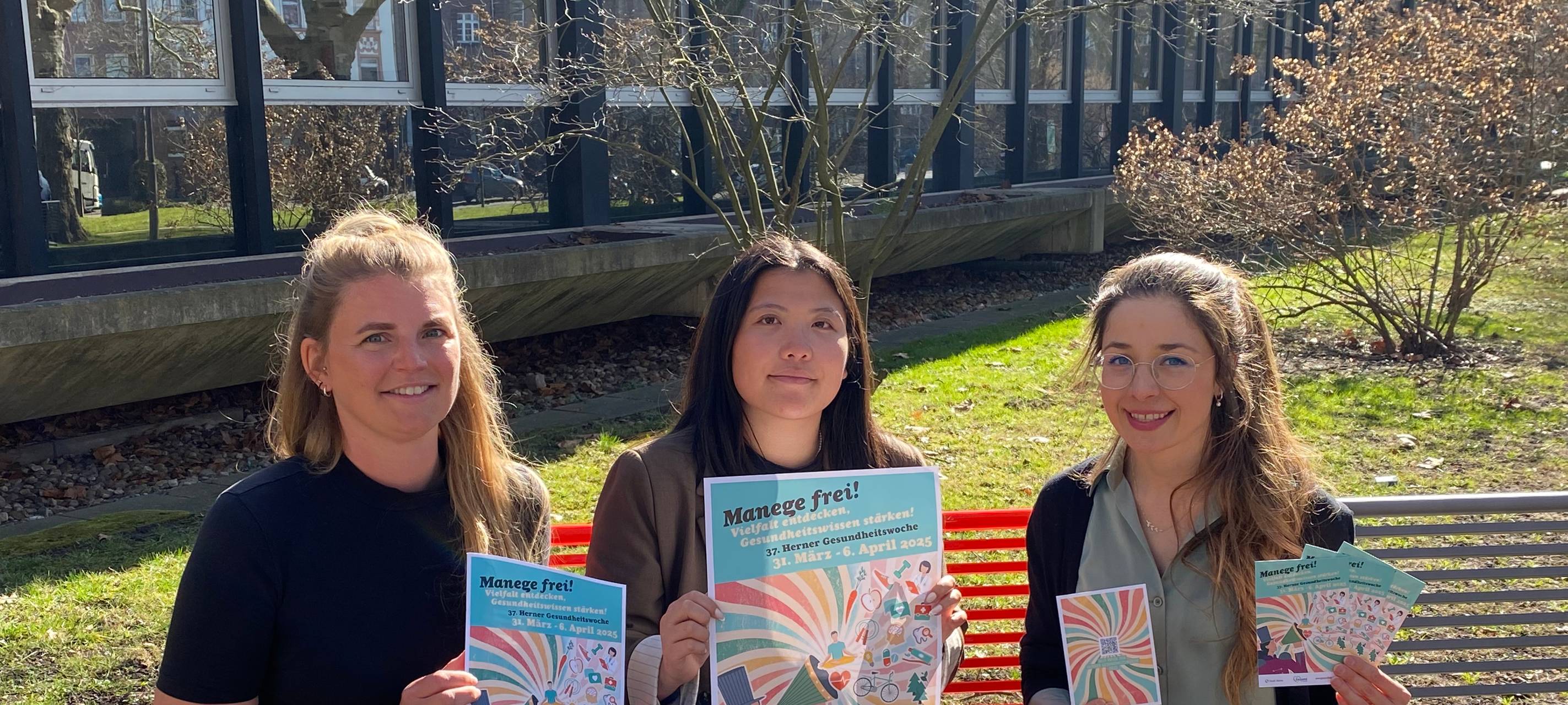 Marie Meinhardt, Shi Chen und Malina Schäfer-König von der Abteilung Gesundheitsförderung haben jetzt das Programm vorgestellt.