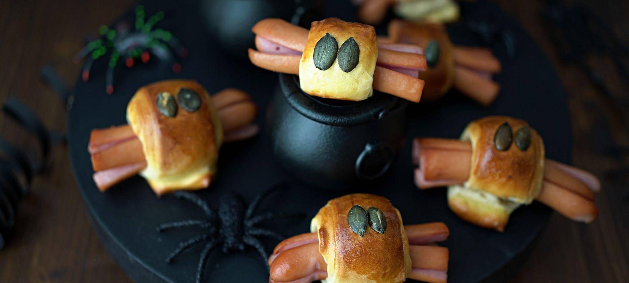 Würstchenspinnen für Halloween