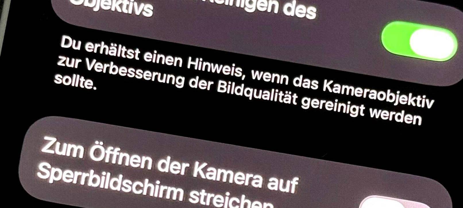 Kameraeinstellungen auf einem iPhone