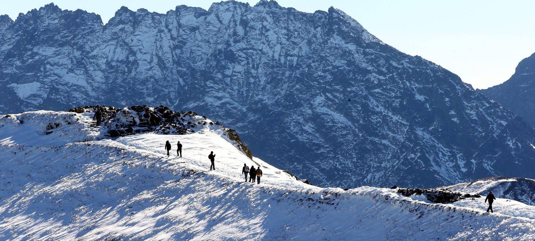 A wintery scene in Polish Tatra mountains