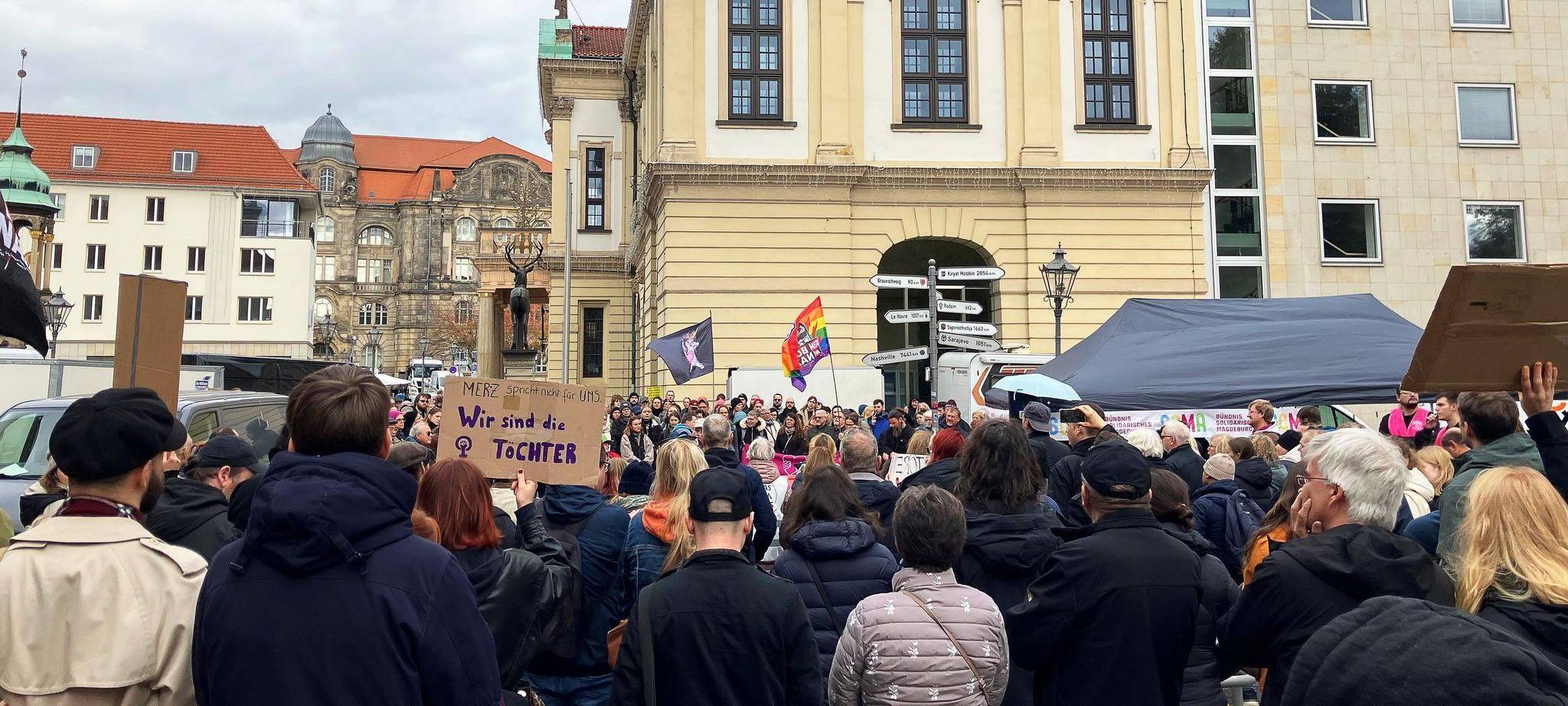Demonstration nach «Stadtbild»-Aussagen - Magdeburg