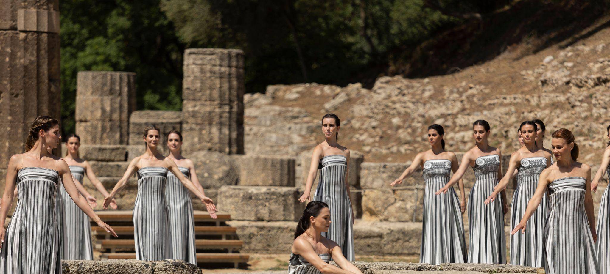 Probe zur Entzündung des olympischen Feuers in Griechenland