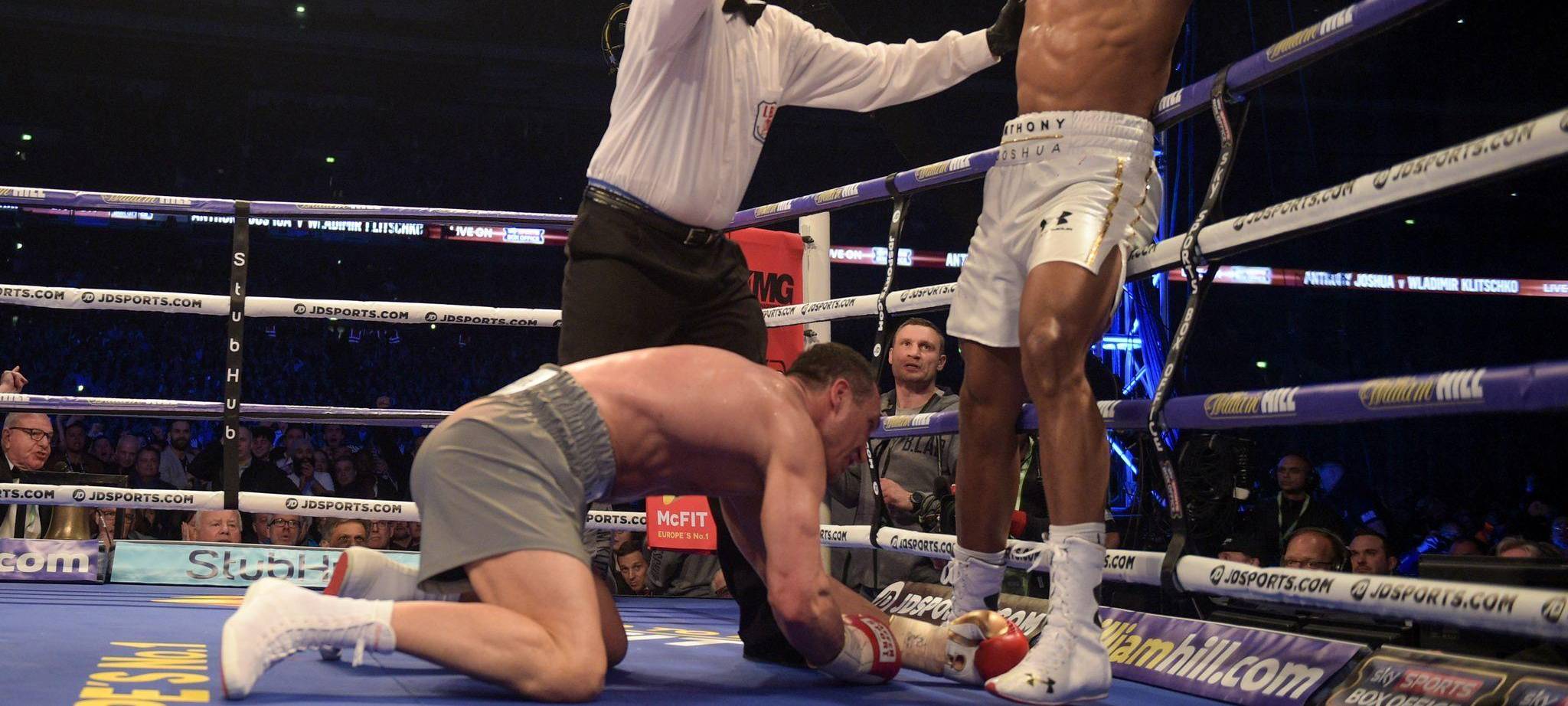 Anthony Joshua (r) gegen Wladimir Klitschko