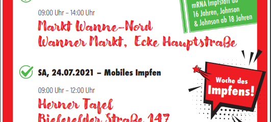 Die Stadt setzt ihre mobilen Impfaktionen fort.