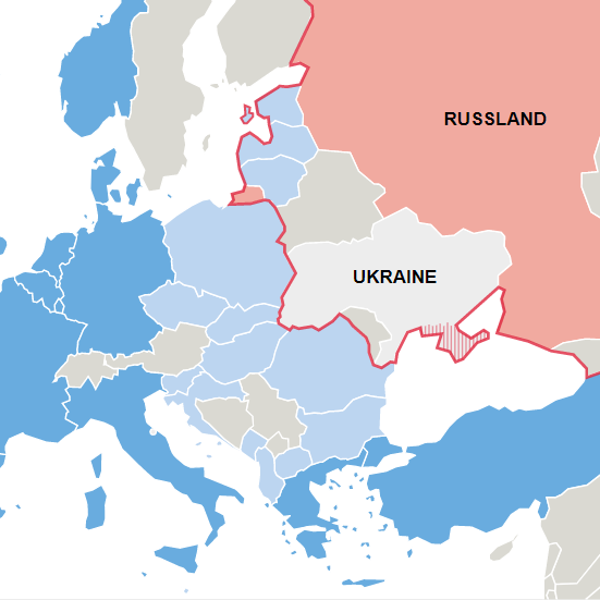 Europakarte zum Russland-Ukraine-Konflikt