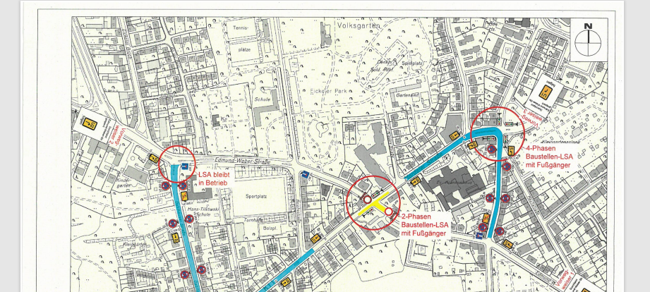 Neuer Kreisverkehr Kreuzung Edmund-Weber-Straße/Hordeler Straße