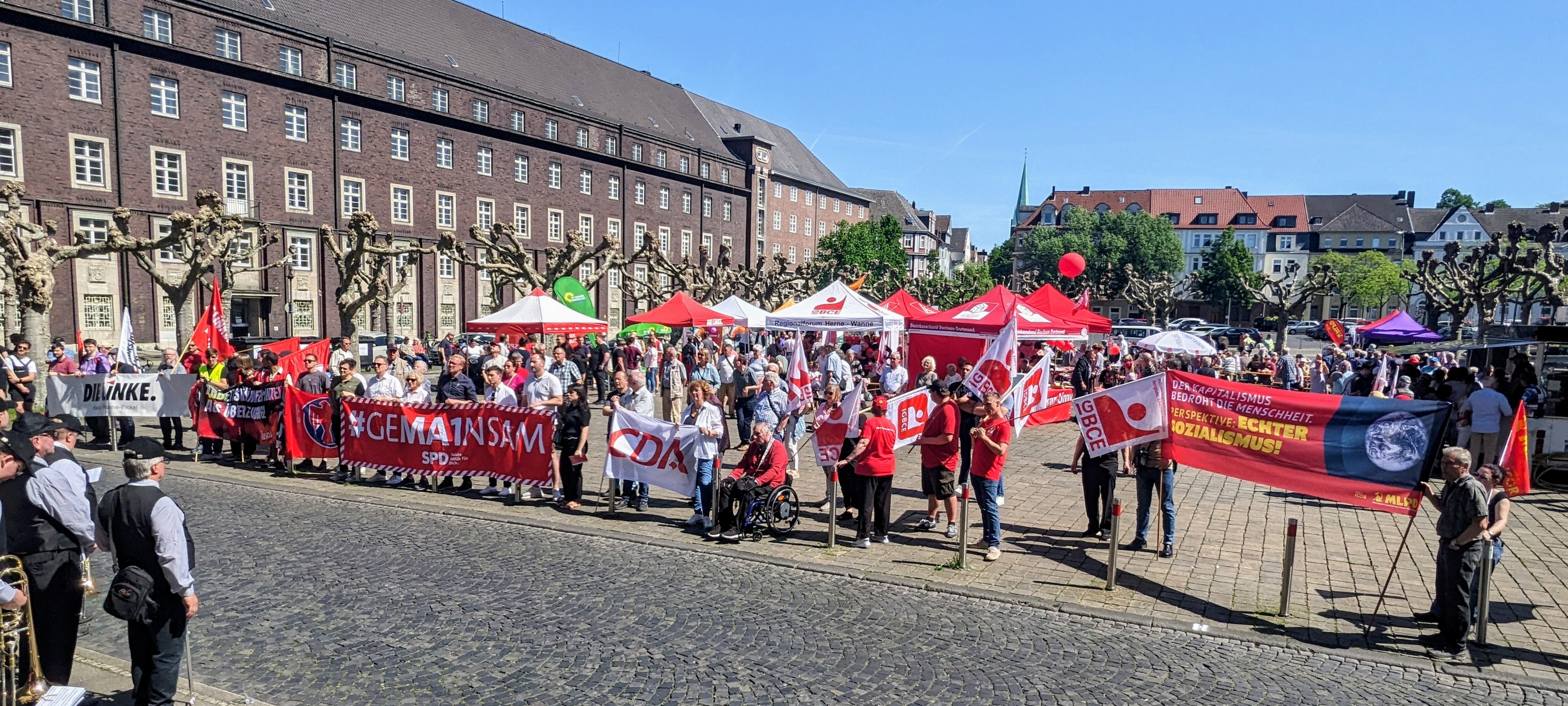 Der DGB hatte zur traditionellen Maikundgebung in Herne aufgerufen.